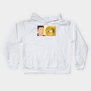 Doge and Elon cryptocurrency Kids Hoodie